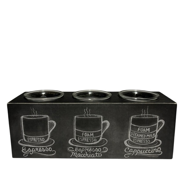 Coffee cappuccino bar three candles & coffee cup hook black LIKE NEW NEVER USED - Picture 2 of 8